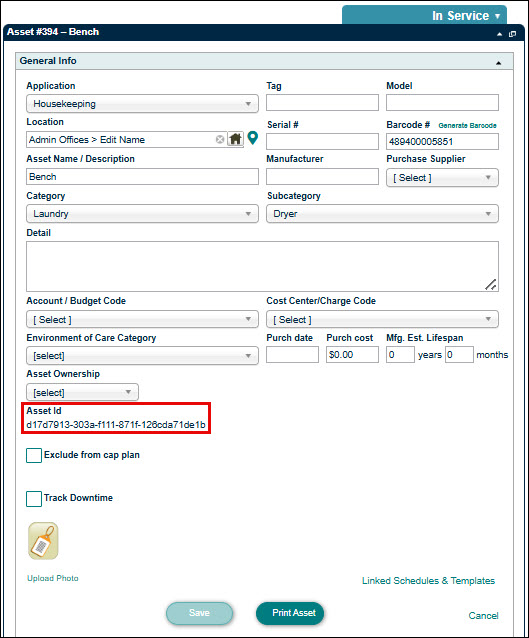 Fixed Asset page